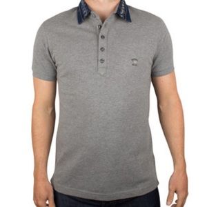Diesel polo with denim collar